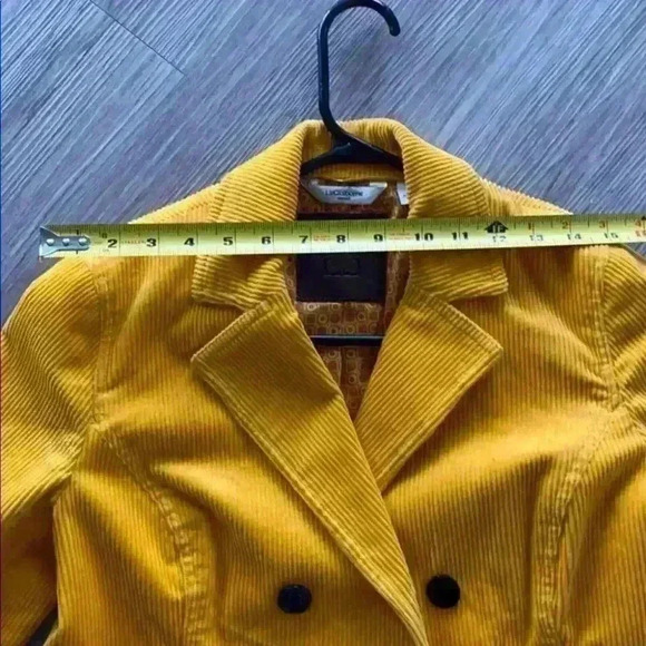 LIZ CLAIBORNE YELLOW CORDUROY SPRING JACKET SIZE  S - Picture 13 of 16